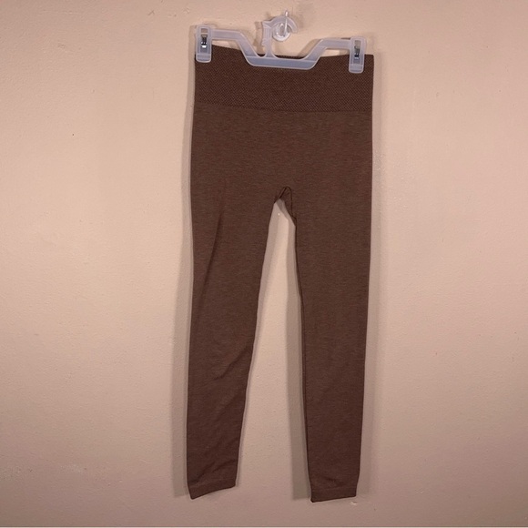 SMALL TAN BROWN FLEECE LEGGINGS STRETCH FALL WINTER COZY ONE FIVE ONE - Picture 6 of 8